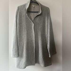 EILEEN FISHER LiGHT GRAY snap Closure Jacket Size: S/P